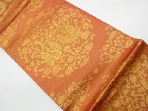 リサイクル　花唐草に向い鳳凰模様織出し名古屋帯